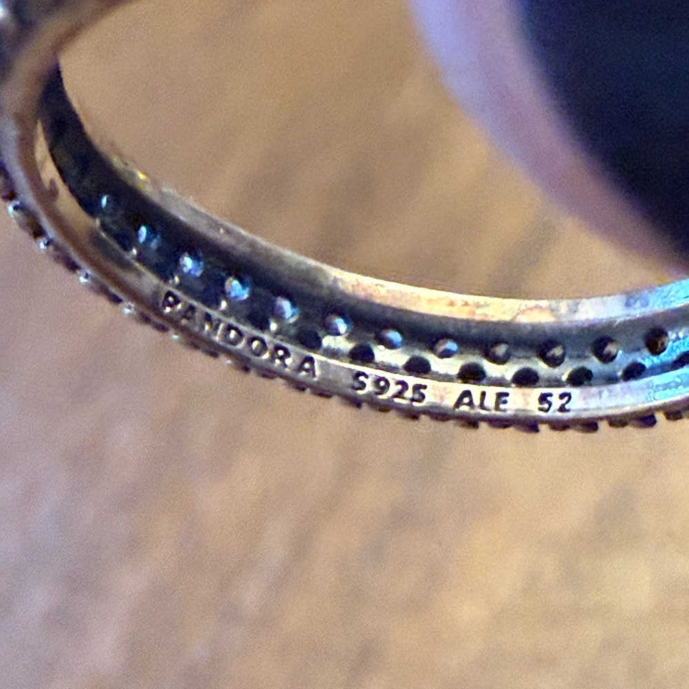 Pandora Sterling Silver Stackable Ring, Page Cz, … - image 5